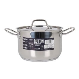 Quttin - Olla con Tapa de Acero Inoxidable para Inducción - 20 cm - 4 Litros (4 Unidades)