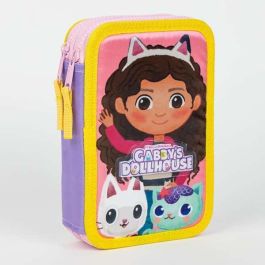 Gabby's Dollhouse Plumier con Accesorios, Estuche Escolar Infantil, 12.5 x 19.5 x 4.5 cm, LILA