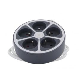 Chacon CHA5411478496519 Regleta de Oficina 5 Tomas 16A 250V 3680W Cable 1.5m Gris