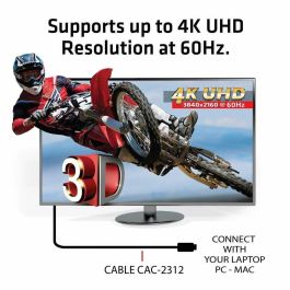 Club3D Cable HDMI 2.0 High Speed 4K60Hz UHD A-A 5 metros para TV, Monitor, Consola - Negro con conectores Oro