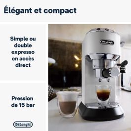 DeLonghi Dedica Style EC685.W Máquina de Café Espresso Semi-automática con Espumador de Leche Blanco