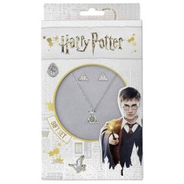 THE CARAT SHOP Set Colgante y Pendientes Reliquias de la Muerte Harry Potter, Aleación de Zinc, Collar 40+5cm