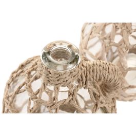 DKD Home Decor Jarrones Cottage de Cristal Transparente y Marrón de 13 x 17 x 13 cm (12 Unidades)