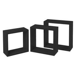 Moblekit Set 3 Estantes Flotantes 30 cm, 27 cm y 24 cm Negros (4 Unidades)