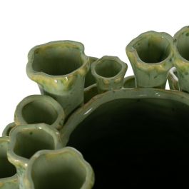 Jarrón Verde Cerámica Decoración 28,50 X 27,50 X 46,50 cm