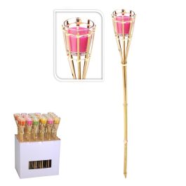 Ipae Progarden Antorcha de jardín con vela citronela antimosquitos Ø7,5x76cm colores surtidos
