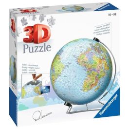 Ravensburger Puzzle 3D Globo Terráqueo Educativo de 540 piezas, montaje sencillo sin pegamento para +10 años.