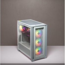 Corsair 4000X RGB Torre Midi ATX Blanca para PC Gaming con Ventana de Cristal Templado