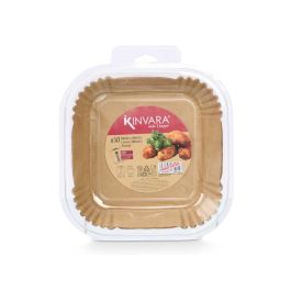 Kinvara Set 50 Moldes de Papel Cuadrados para Freidora de Aire 23x26x6 cm (24 Unidades)