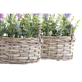 DKD Home Decor Planta Shabby Lila Rosa 19 x 12 x 22 cm (4 Unidades)