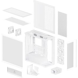 ARCTIC Xtender VG (White) Midi Torre PC EATX con Panel de Vidrio Templado y Soporte para GPU Vertical