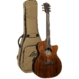 LAG Guitarra Acústica Auditorium Cutway A/E Sauvage Especia Electroacústica Folk Tapa Sólida Brankowood Acabado Satinado Relic Cutaway