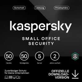 Kaspersky Small Office Security 50 Usuarios 2 Años Base Licencia Digital ESD Precio: 2349.49999977. SKU: B15SFF6NAT