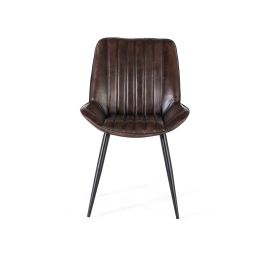 Giner y Colomer - Silla en Cuero Natural Marrón Oscuro, 87 cm Alto, Montaje Requerido