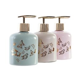 DKD Home Decor Dosificador Romantico Rosa Beige Cristal Abs 8 x 14 x 8 cm (12 Unidades)