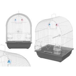 Jaula Redondeada Metal Blanca Gris Mascow 36.5x45x27.5 cm (6 Unidades) Precio: 77.50000027. SKU: B1EH3NZLM2