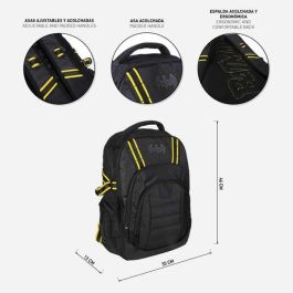 Cerdá Mochila Casual Técnica Batman Negra, 100% Poliéster, Perfecta para Uso Diario. Edad Mínima Recomendada: 16 Años