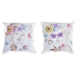 DKD Home Decor Cojín Moderno de Poliéster Multicolor con Diseño Abstracto y Cremallera, Dimensiones 10x45x45 cm - Pack de 4 Unidades Precio: 30.19434. SKU: B19YVA9CBJ