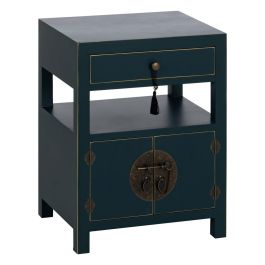 Mesita de Noche ORIENTE Azul Madera MDF 50 x 40 x 66 cm Mesita de Noche ORIENTE Azul Madera MDF 50 x 40 x 66 cm