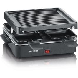 Severin RG 2370 Raclette Grill compacto para 4 personas, fácil de almacenar, ideal para hogares pequeños, superficie de cocción 21x21cm