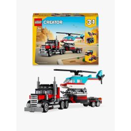 Lego Creator Juego de Construcción: Camión Plataforma con Helicóptero para Niños y Niñas, Edad Mínima 7 Años
