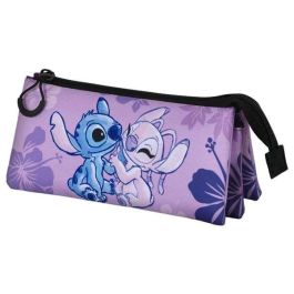 Karactermania Estuche Portatodo Triple Lilo y Stitch Fan 2.0 Lila Poliéster 11x23x7 cm