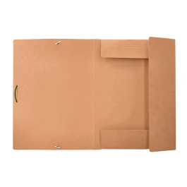 Liderpapel Carpeta Gomas Tres Solapas Ecouse Cartulina 400 gr DIN A4+ Color Kraft Marron