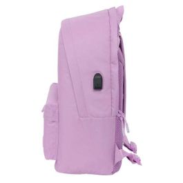 Safta Mochila Portátil 15,6" + USB Munich Básicos Lila 31x44x18 cm