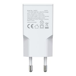 Equip Cargador USB-C GaN Slim 20W, 1 Puerto, Carga Rápida Power Delivery 3.0 y Quick Charge 3.0, Blanco, Ref. 245521