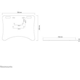 Neomounts PLASMA-M2500FPLATE Placa de Suelo para PLASMA-M2550, PLASMA-M2500, PLASMA-W2250 y PLASMA-W2500 Series, 150KG, Plata