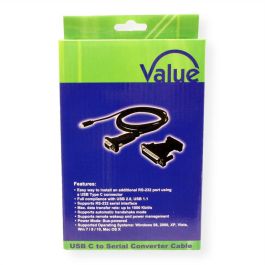 VALUE USB - Seriell Konverter-Kabel Typ C - RS232 schwarz 1,8m