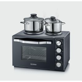 Severin TO 2074 Horno Tostador con Placas de Cocción, 30 L, Negro, Independiente, Parrilla, 2500 W