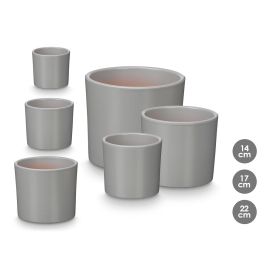 Set 3 Macetas Cilindro 14 17 22Cm Gris Mate Ibergarden Set 3 Macetas Cilindro 14 17 22Cm Gris Mate Ibergarden Precio: 15.49999957. SKU: B12L6GBVHV