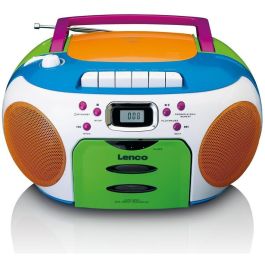 Lenco SCD-971 Reproductor de CD Portátil con Cassette, Radio FM y Pantalla LCD Multicolor