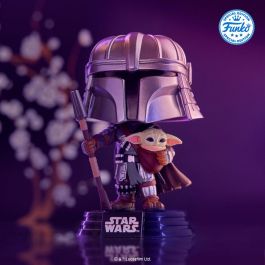 FUNKO POP! Star Wars Impressions: Figura Mandalorian con Grogu - Exclusiva Vinilo 11cm