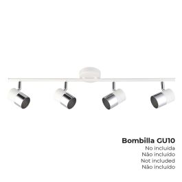 Foco halogeno 4 elementos color cromo+blanco hueso gu-10 modelo moon edm Precio: 25.7900005. SKU: S7902431