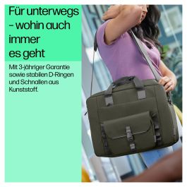 HP Bolsa modular para portátiles de 15,6 pulgadas, Bandolera, Verde/Gris, Resistente al agua