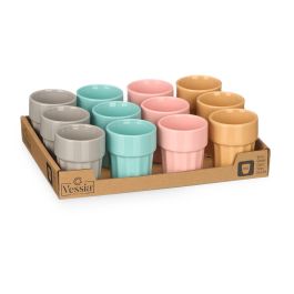 Vessia Vaso Café Surtido Colores Porcelana 90 ml 6 x 7 x 6 cm (Set de 36)
