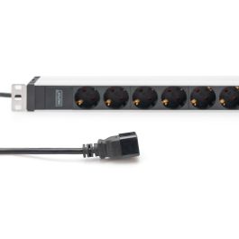 Digitus Regleta Enchufes PDU 1U 8x Schutzkontakt 230V 16A, Monofásica, Perfil Aluminio, Cable 2m