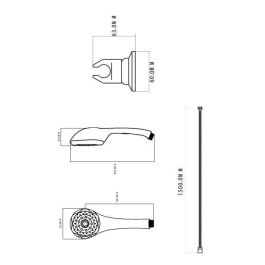 ROUSSEAU Heko Combinación Ducha y Flexo 5 Jets Cromo Ø80mm Antical Ahorro Agua Acero Inoxidable 1,50m