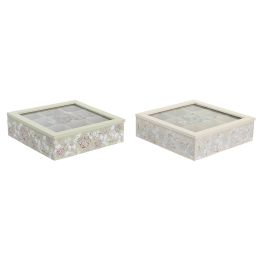 DKD Home Decor Ivy&daisy 2022 Caja de Infusiones Tradicional Verde Beige 24 x 6.5 x 24 cm (4 Unidades) Precio: 21.58999975. SKU: B12QC7J32B