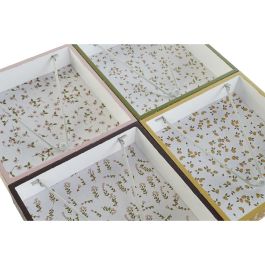 DKD Home Decor Servilletero Shabby Spices 2023 de MDF y Metal Verde Mostaza 18x4x18 cm (4 Unidades)