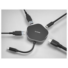 D-Link Hub M420 2 Puertos USB 3.0, 1 HDMI 4K, 1 USB-C Thunderbolt 3 PD 60W