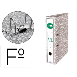 Liderpapel Archivador de Palanca Folio Classic Grey, Carton Entrecolado con Rado, Lomo 75mm, Compresor Metálico, Gris