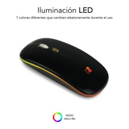 SUBBLIM Raton LED Dual Flat Mouse Black