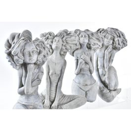 DKD Home Decor Figura Decorativa Urban: Chica de Cemento Gris para Hogar, 9x25x20 cm. Pack de 4 Unidades Surtidas