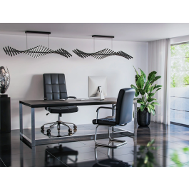 Q-connect Silla Pia Ve Escritorio Simil Piel Base Metalica Negro Altura Max 1050 mm