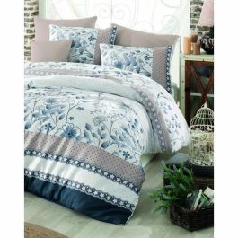 Aucune ASI8681875081015 Juego de cama 100% algodón reforzado - Funda nórdica 220x240 cm + 2 fundas almohada 60x60 cm - Azul