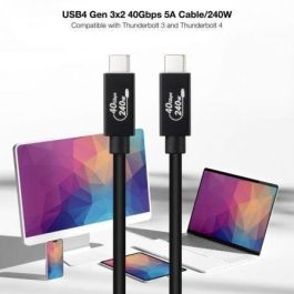 NANOCABLE CABLE USB 4 GEN3x2 40Gbps 5A/240W, USB-C M/M 1.8 M