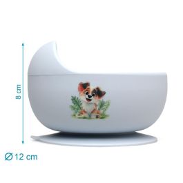 KioKids Cuenco Antideslizante De Silicona Para Bebé Con Ventosa, Color Azul - Recomendado Para +6 Meses, Base Antideslizante, Apto Para Microondas Y Lavavajillas